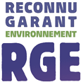 Logo de RGE - RECONNU GARANT ENVIRONNEMENT RGE